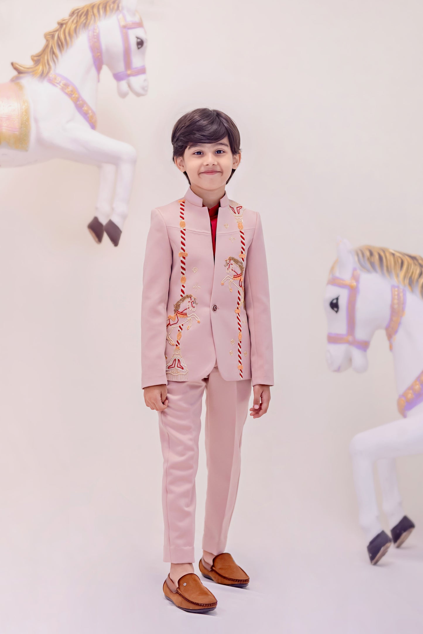 PEACH CAROUSEL BLAZER SET