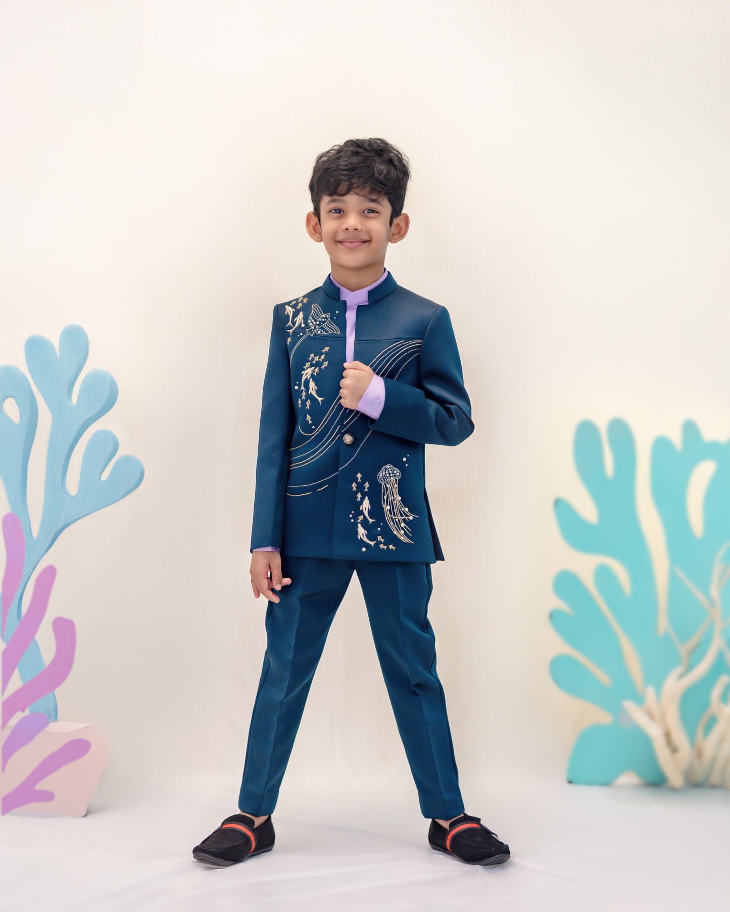 TEAL UNDERWATER BLAZER SET