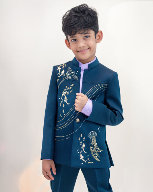 TEAL UNDERWATER BLAZER SET