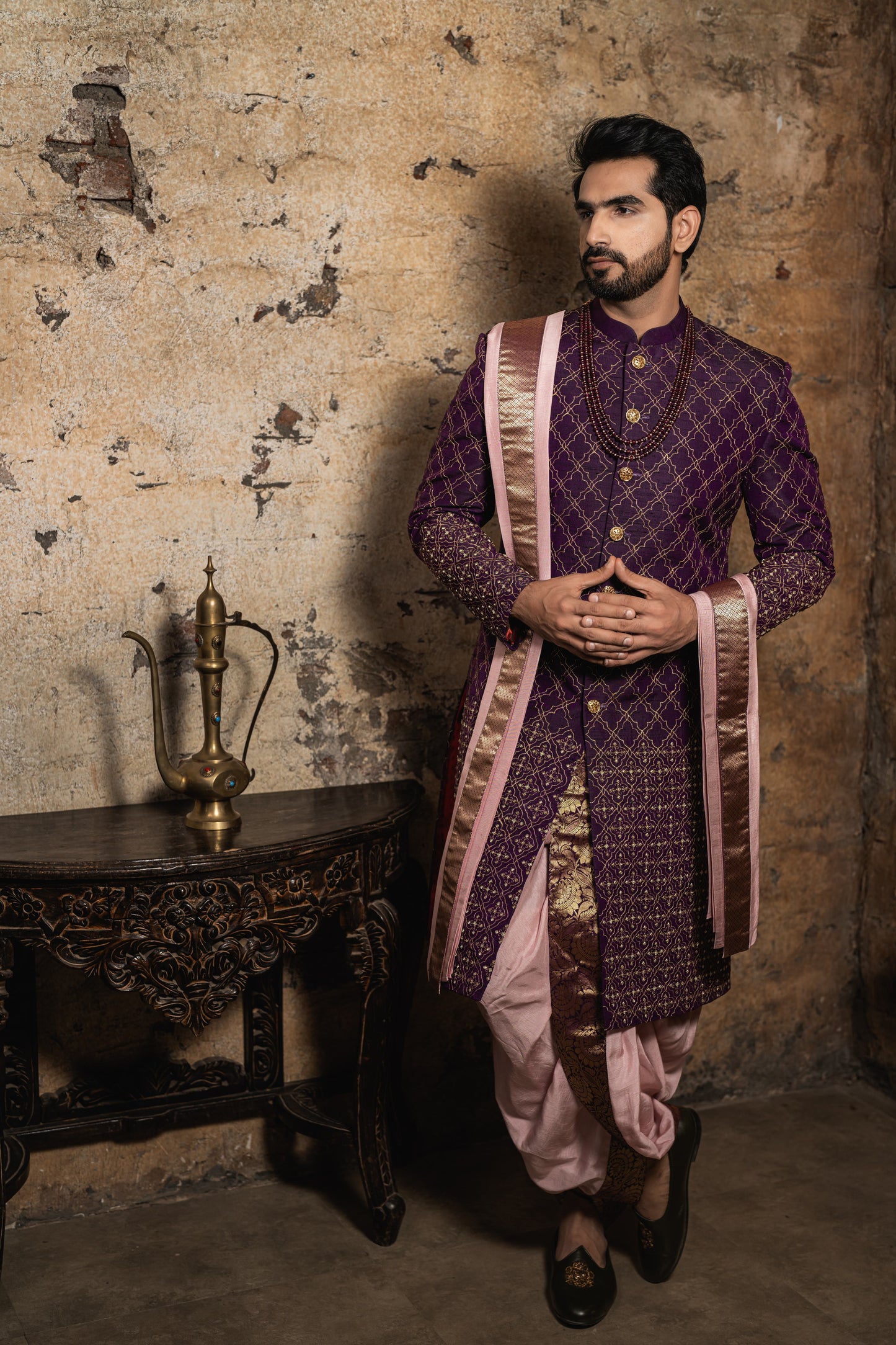 WINE MOSSAIC SHERWANI
