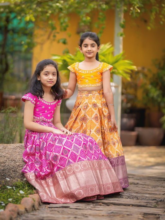 Jhilmil mustard yellow patola