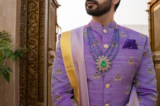 LAVENDER TISSUE SHERWANI