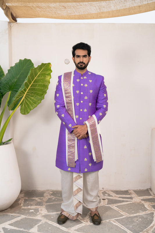 LAVENDER SHELL SHERWANI