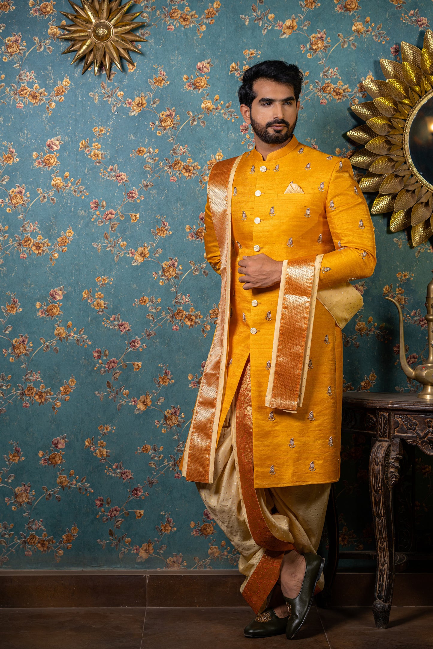 SAFFRON LEAF SHERWANI