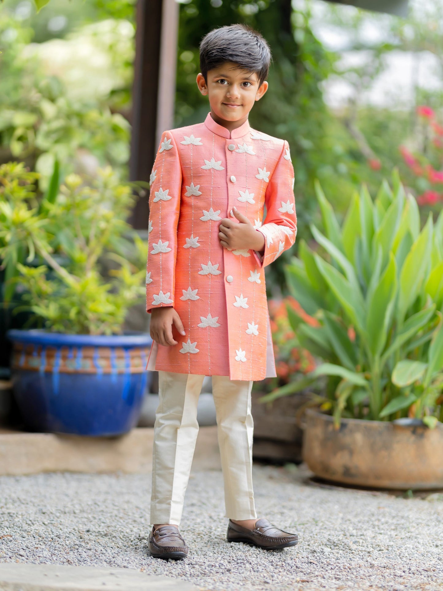 Jhilmil moti lotus sherwani