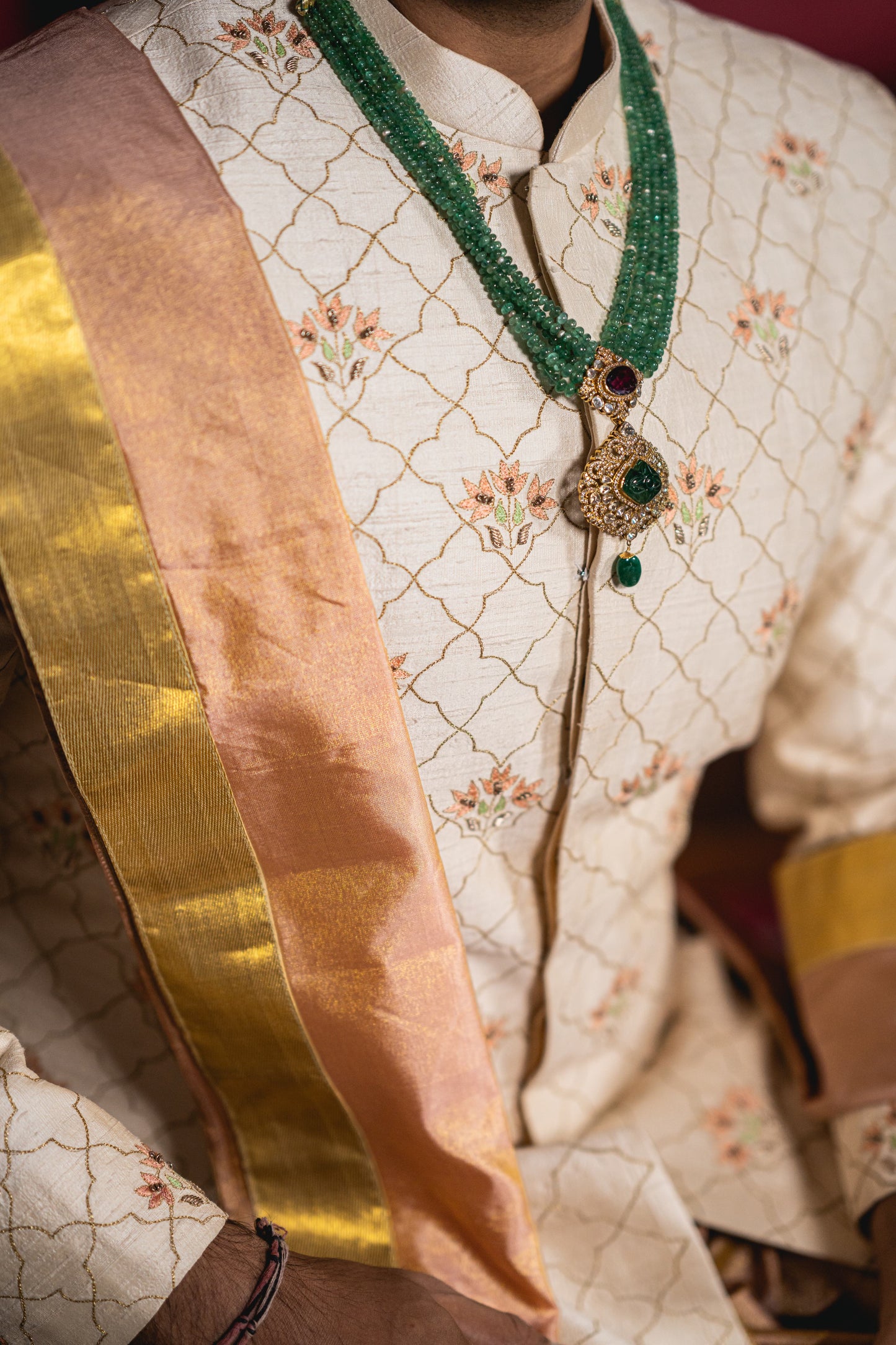 IVORY MOSSAIC SHERWANI