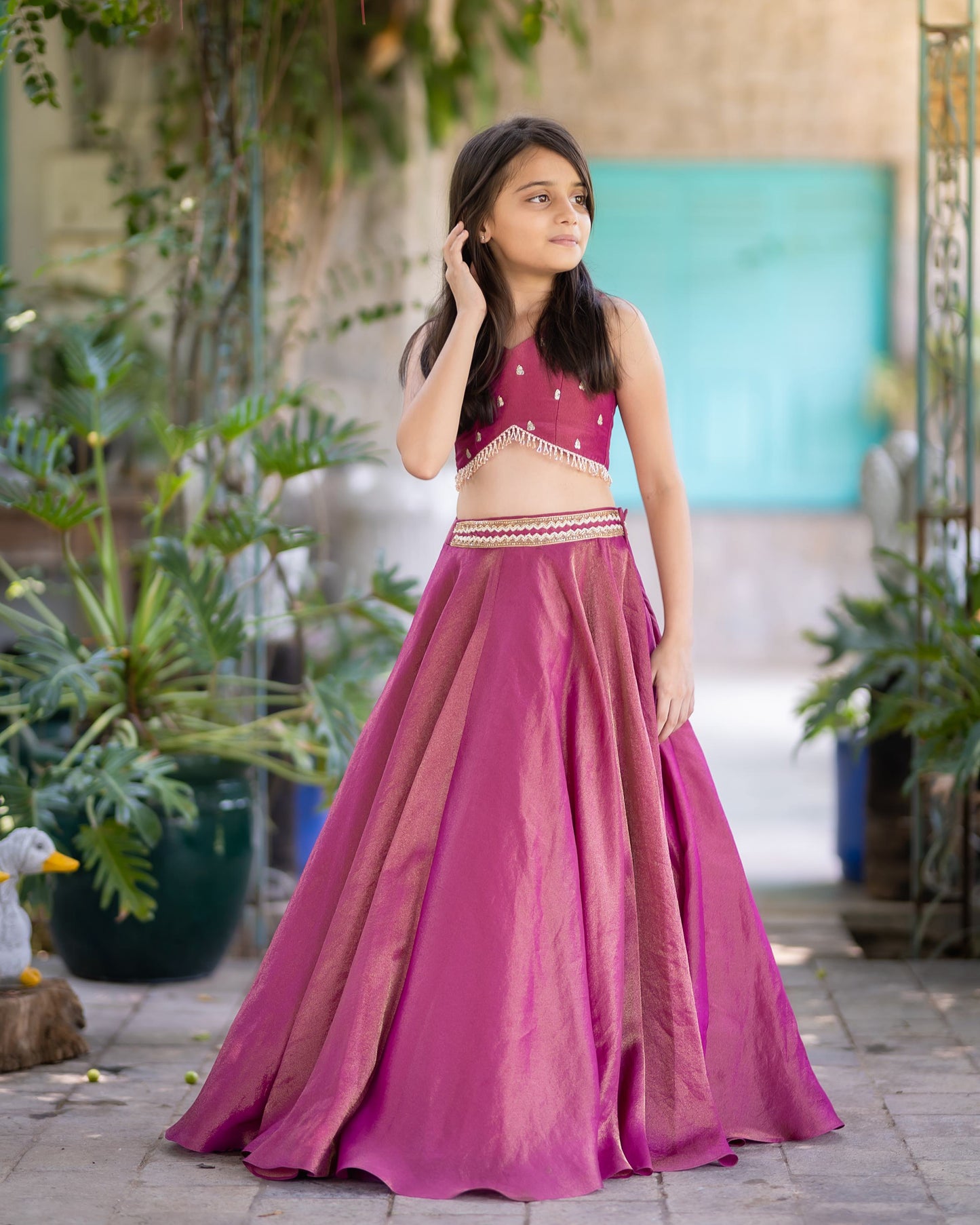 Jhilmil tissue lehnga