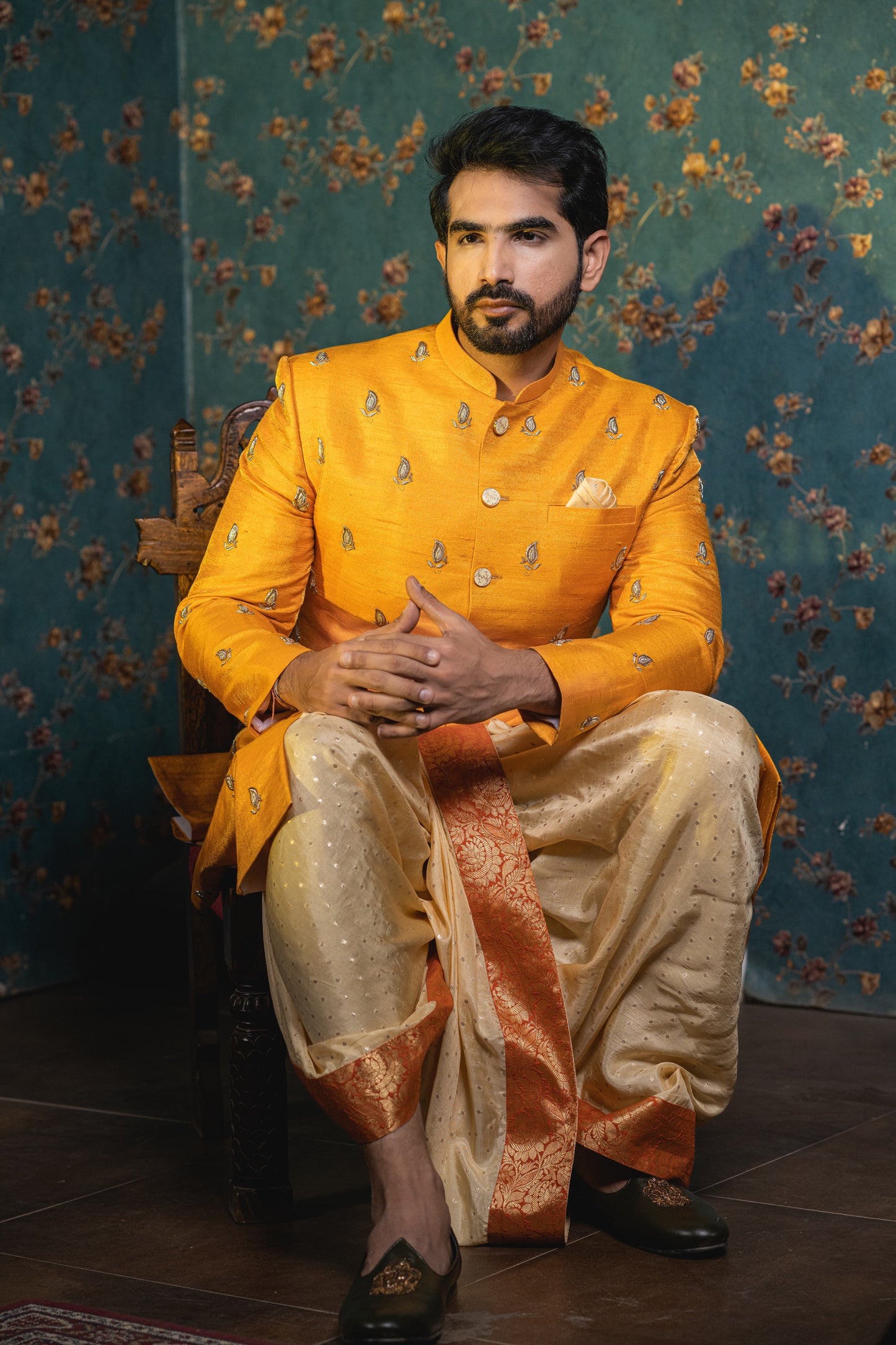 SAFFRON LEAF SHERWANI