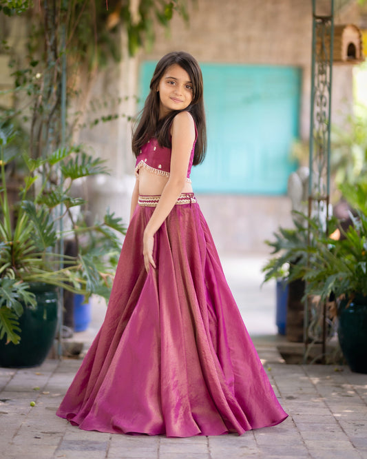 Jhilmil tissue lehnga