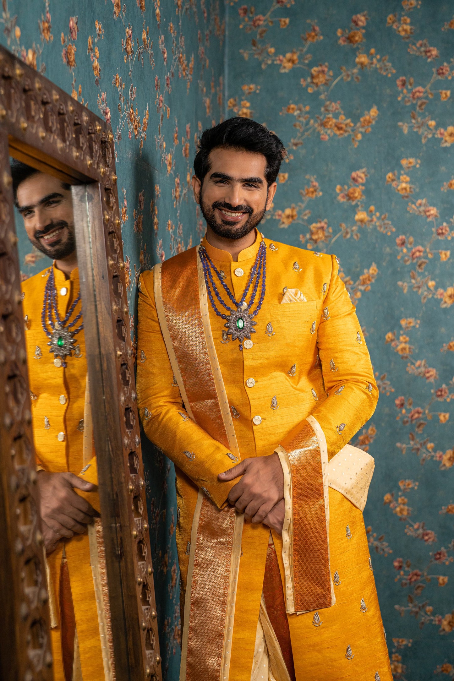 SAFFRON LEAF SHERWANI