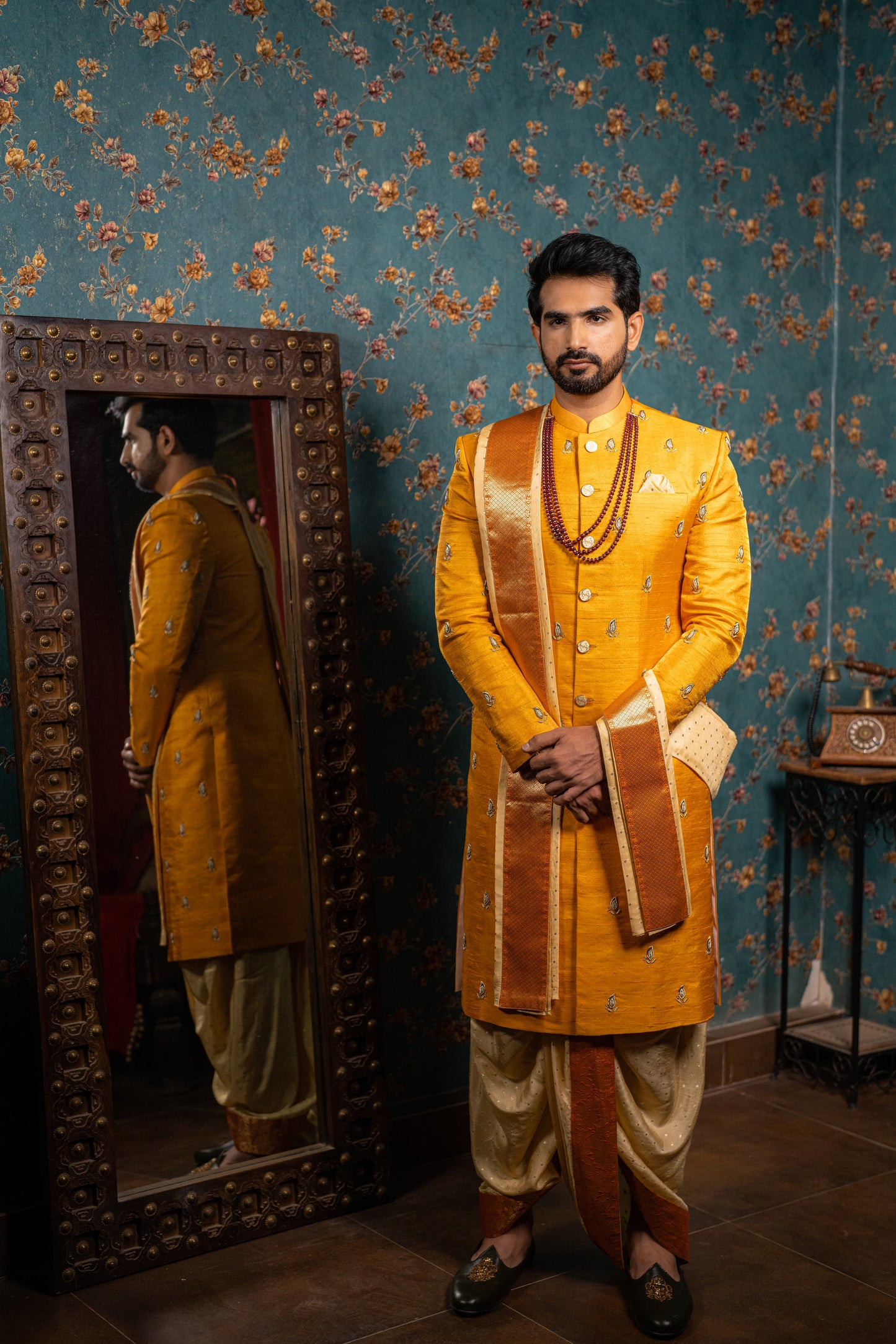 SAFFRON LEAF SHERWANI