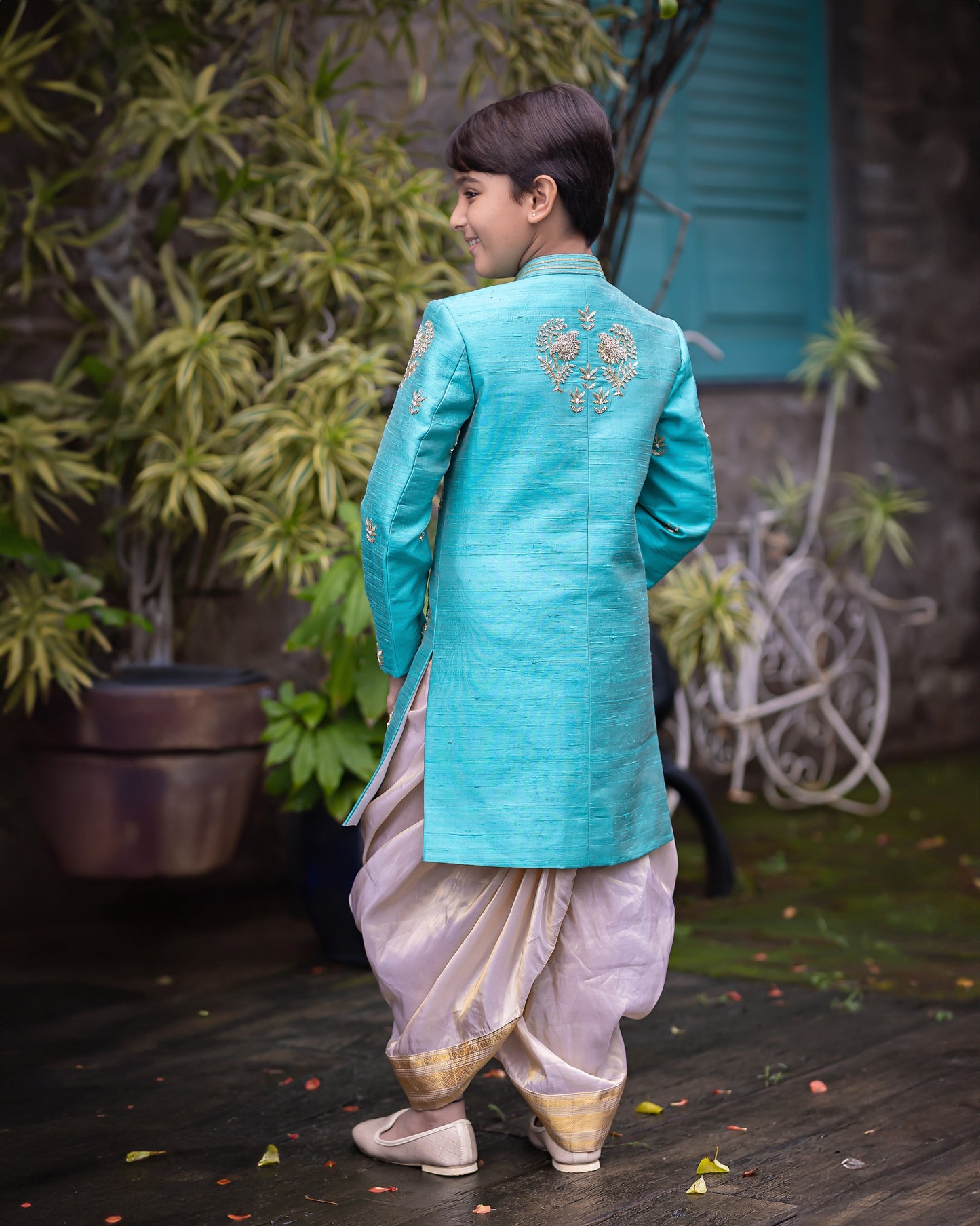 TEAL BLUE SHERWANI
