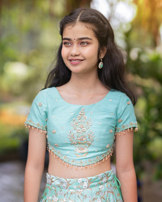 TEAL BANARASI LEHENGA