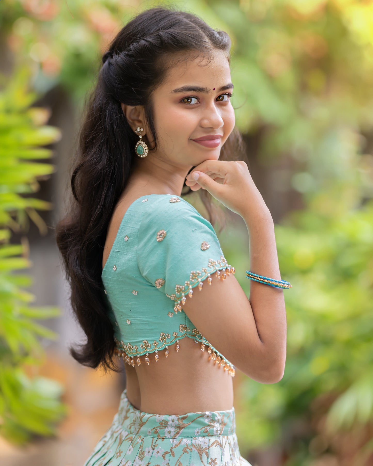 TEAL BANARASI LEHENGA