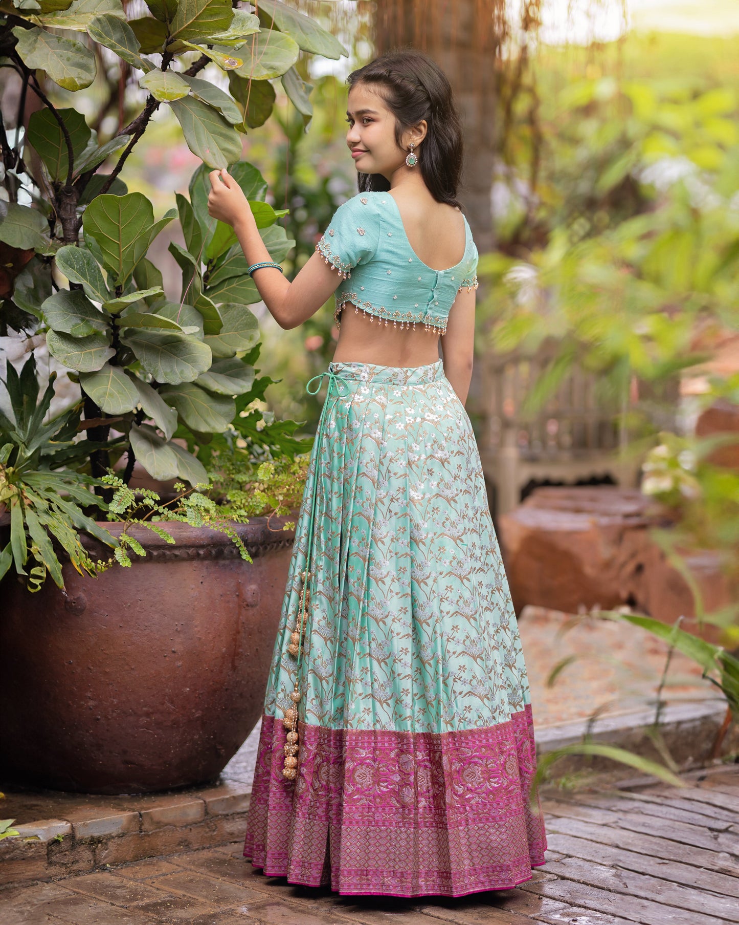 TEAL BANARASI LEHENGA