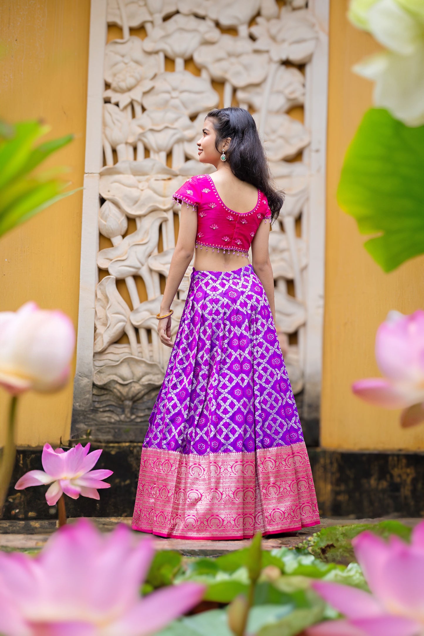 PURPLE AND PINK PATOLA LEHENGA SET