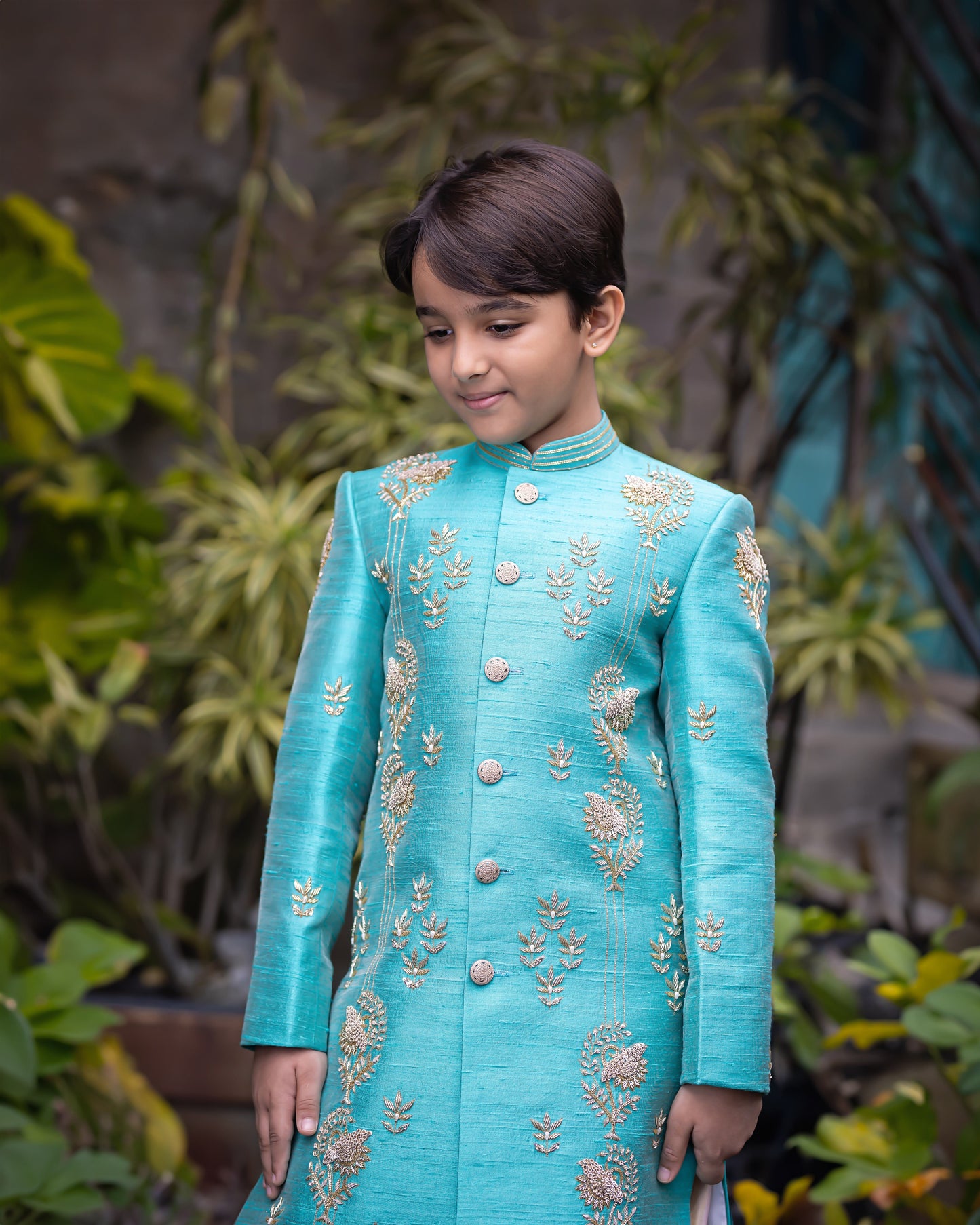 TEAL BLUE SHERWANI