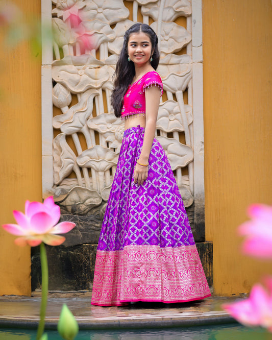 PURPLE AND PINK PATOLA LEHENGA SET