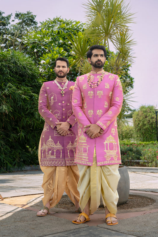 MAJESTIC MAGENTA MANDIR SHERWANI