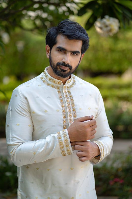 IVORY PATTU KURTA