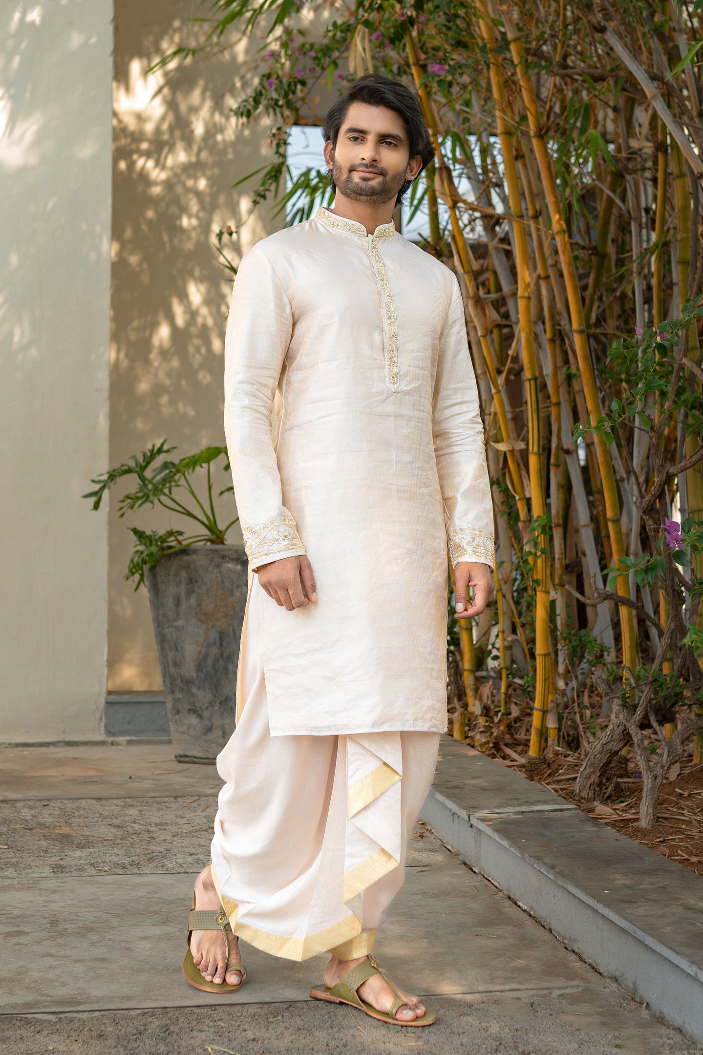 ELEGANT STRIPES TISSUE KURTA
