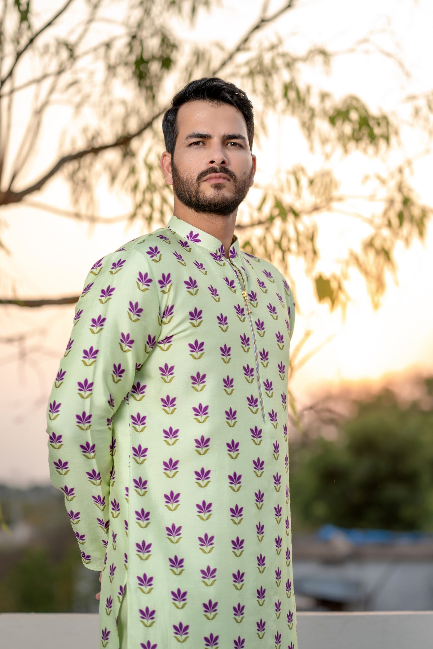 MINT FLORAL KURTA