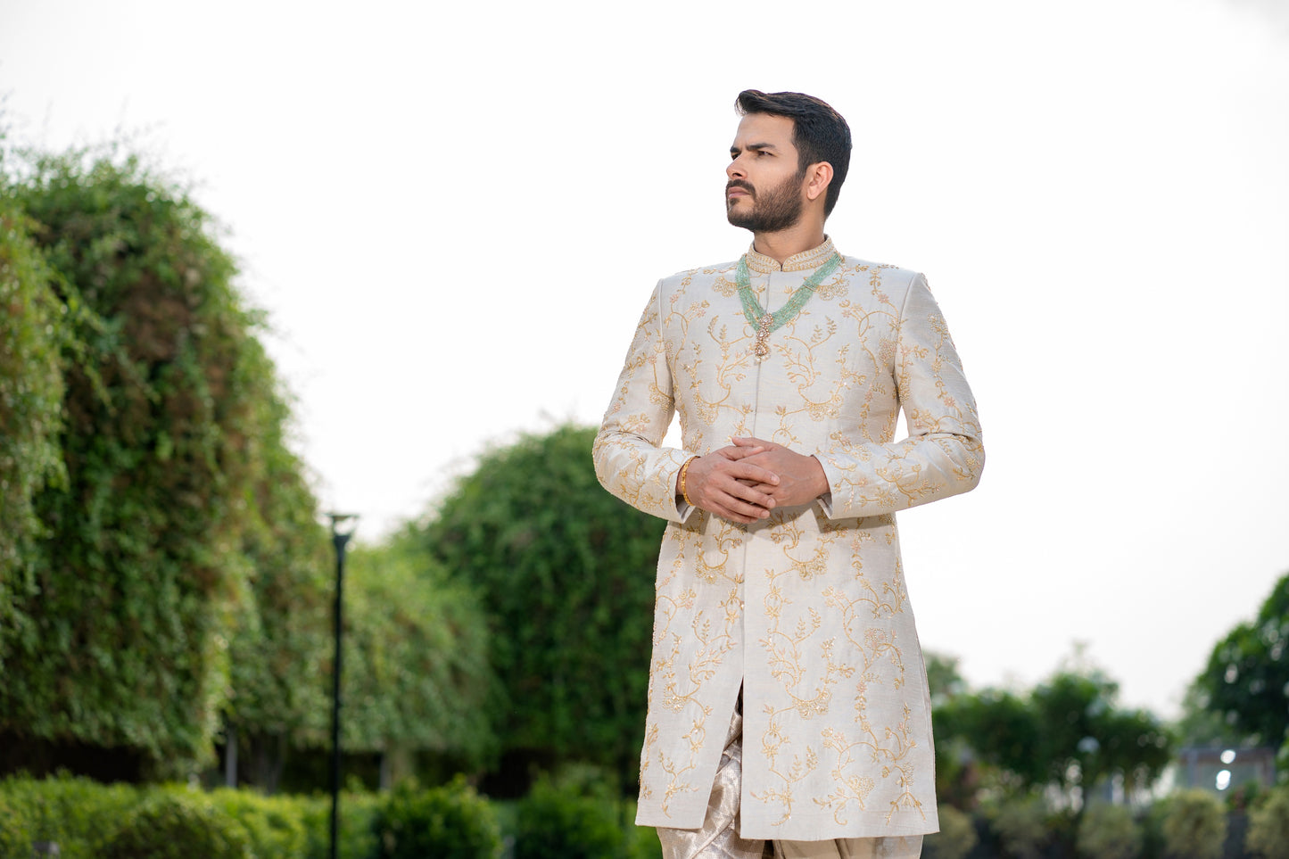 SILVER JAAL SHERWANI