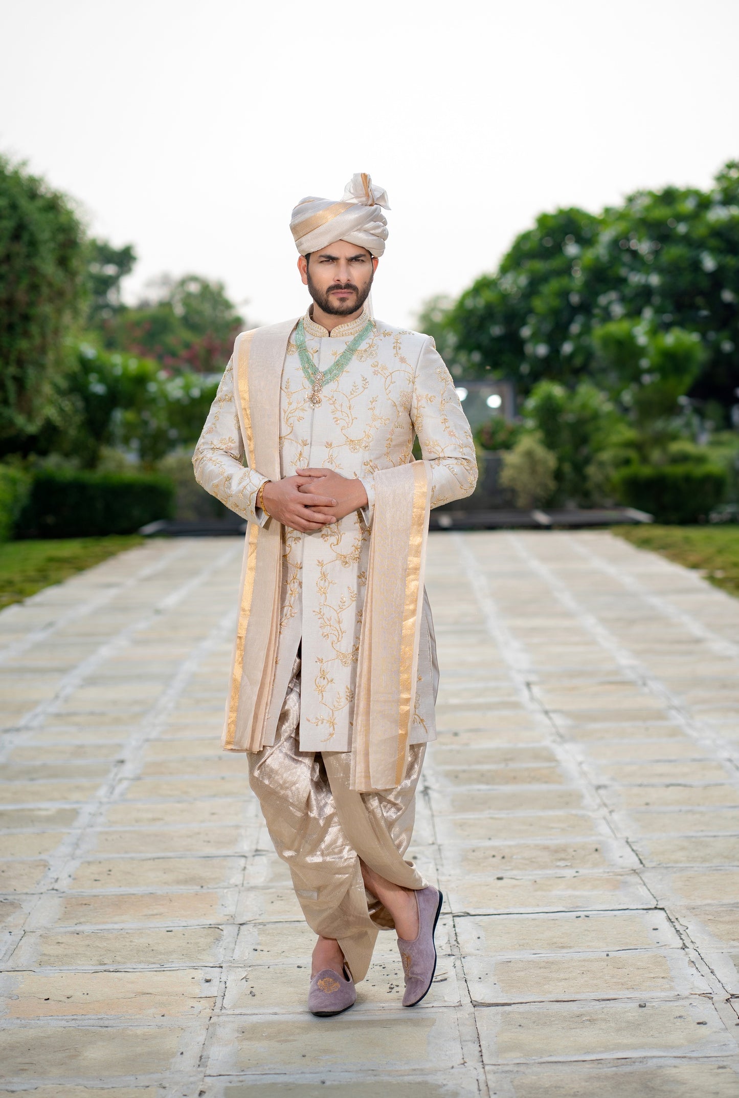 SILVER JAAL SHERWANI