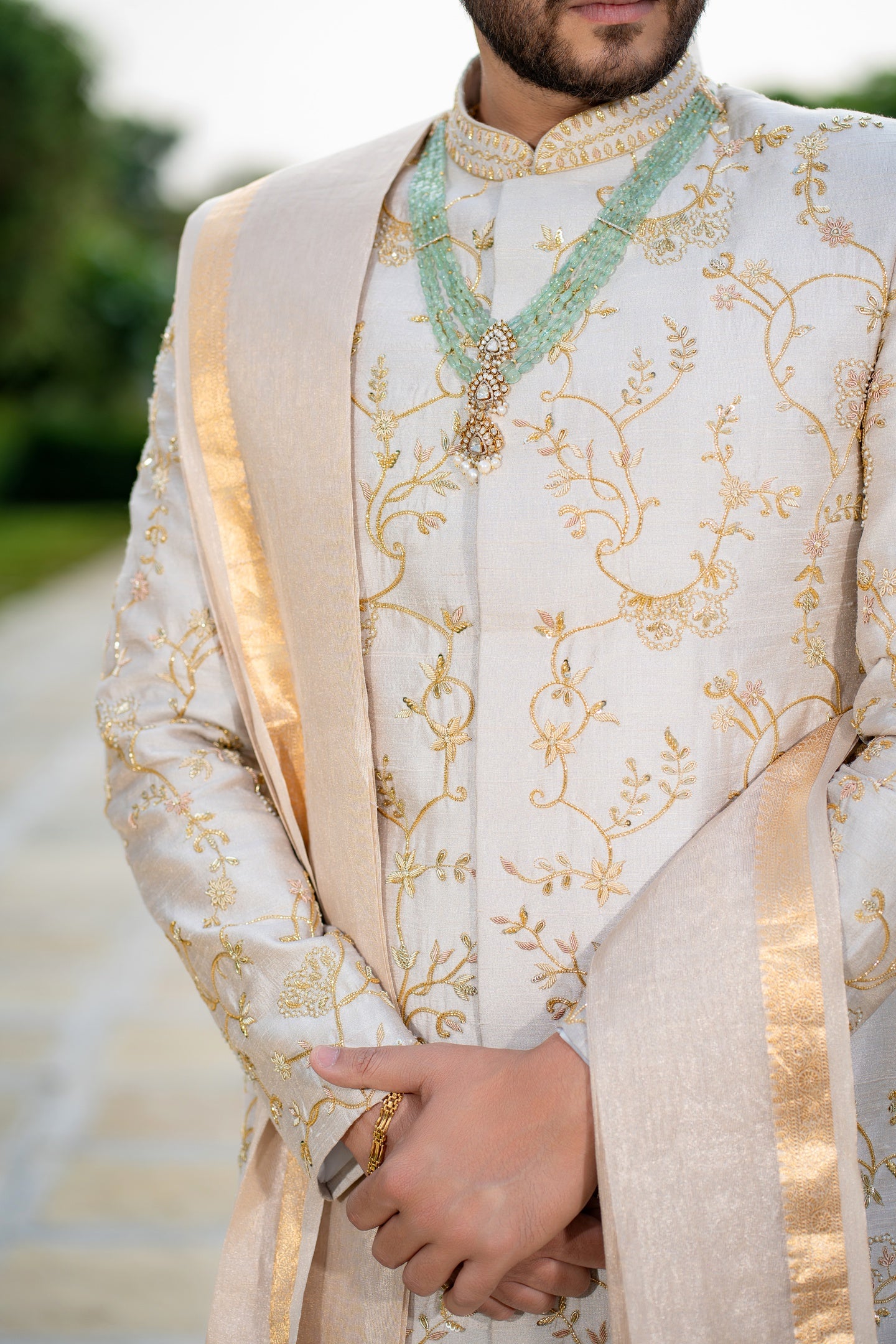 SILVER JAAL SHERWANI