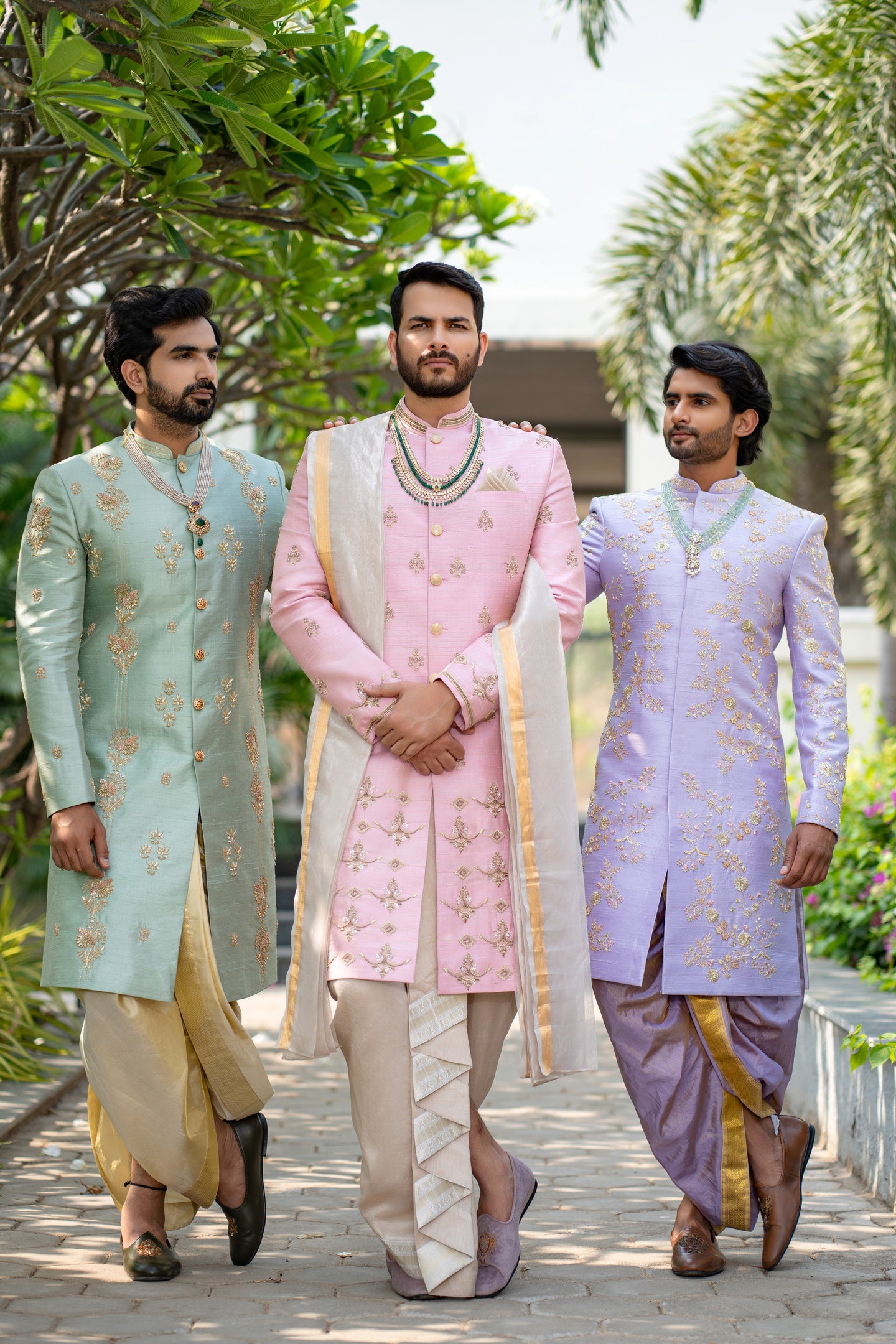 SAGE GREEN RAWSILK SHERWANI