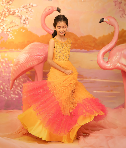 "Golden Sunset" - Ombre Tulle Gown