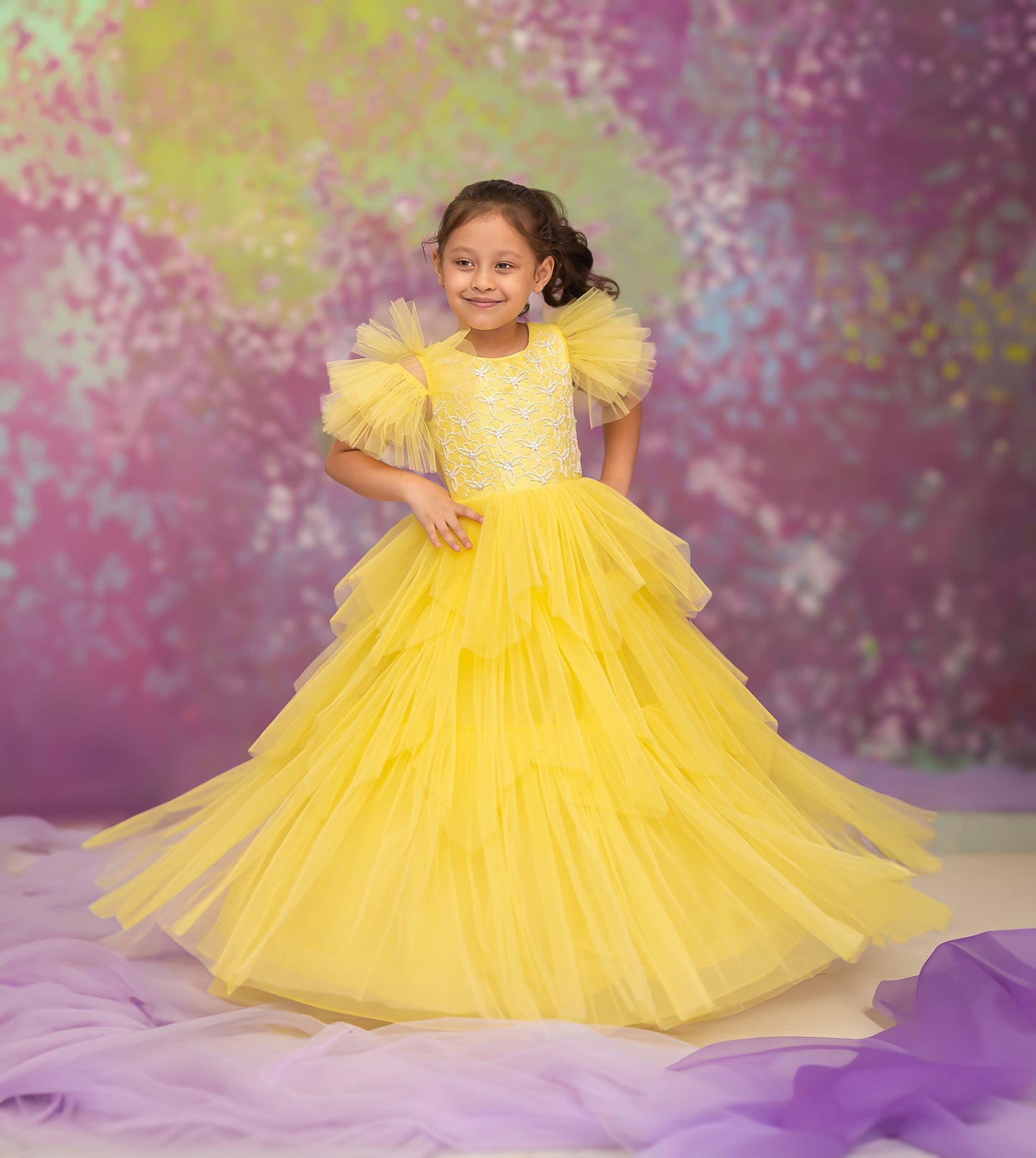 "Sunshine Ruffle" - Citrus Delight Gown