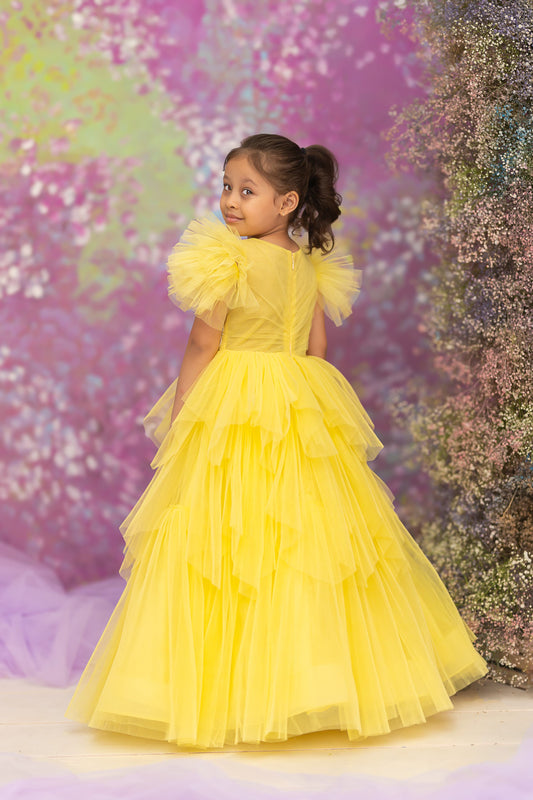 "Sunshine Ruffle" - Citrus Delight Gown
