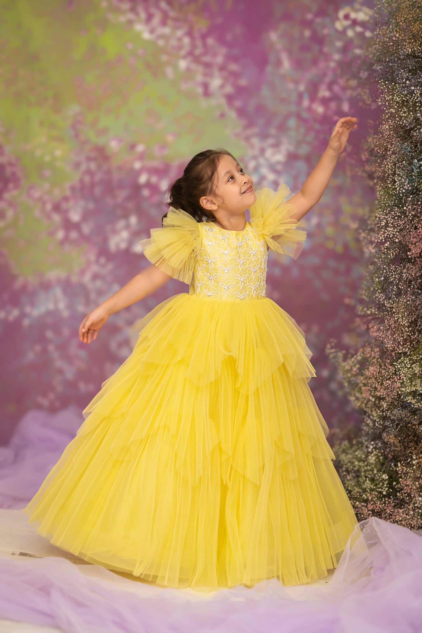 "Sunshine Ruffle" - Citrus Delight Gown