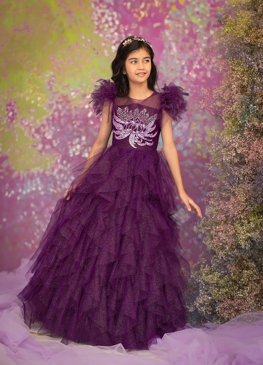 "Regal Amethyst" - Majestic Sparkle Gown