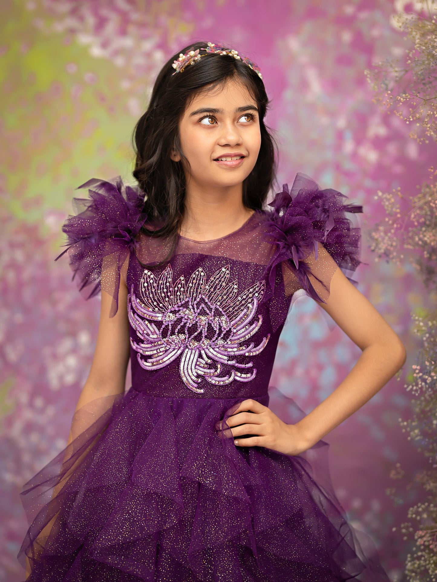 "Regal Amethyst" - Majestic Sparkle Gown