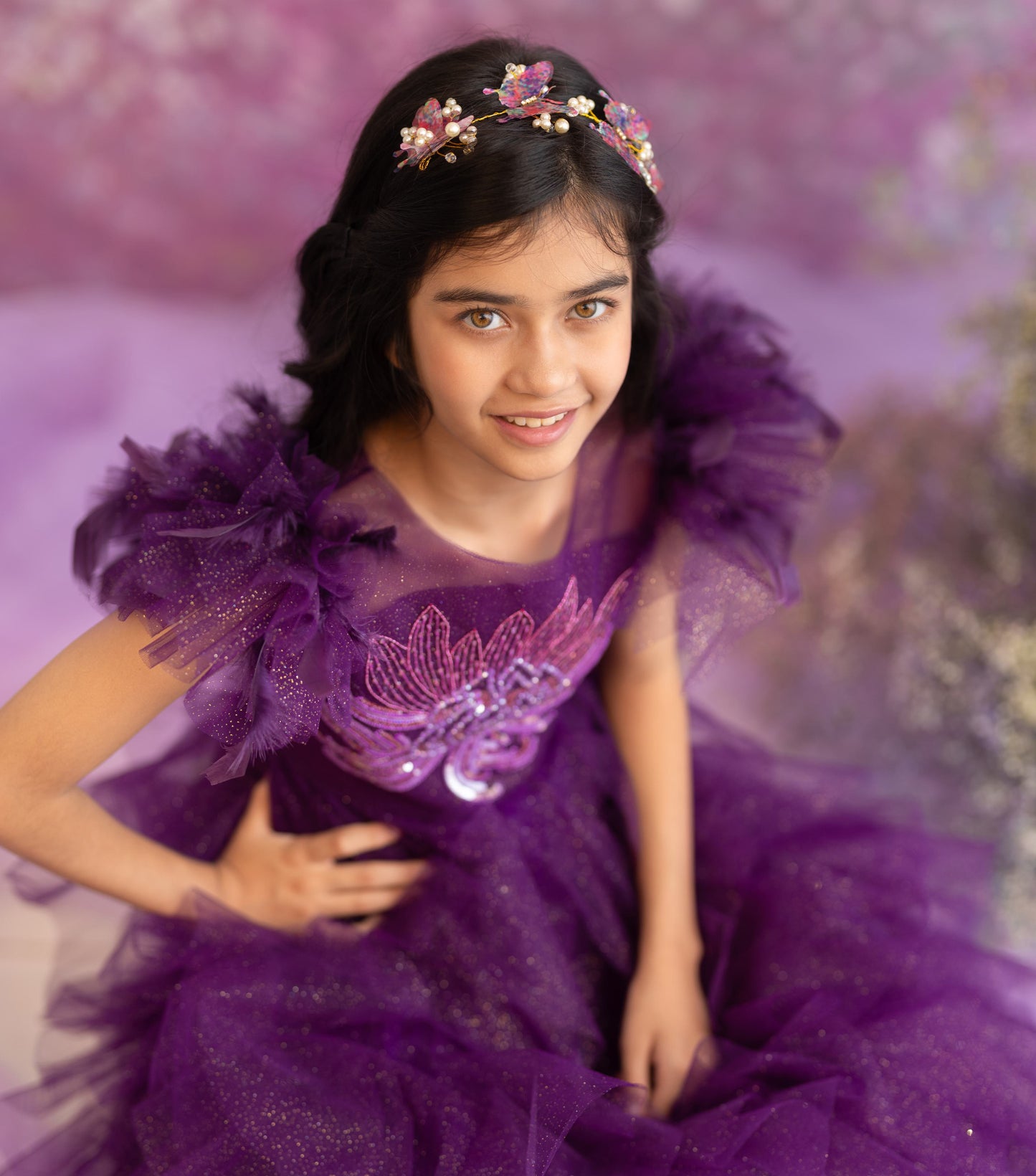 "Regal Amethyst" - Majestic Sparkle Gown