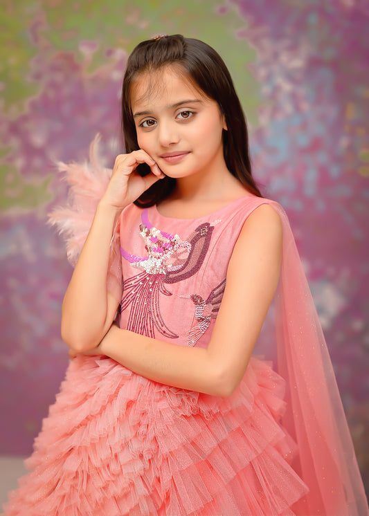 "Petal Waltz" - Blossom Ruffle Gown