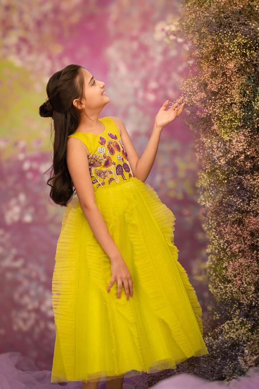 "Sunshine Bloom" - Vibrant Tulle Gown