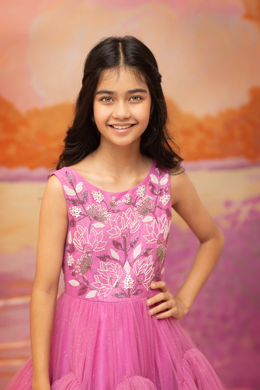 "Fuchsia Flamingo" - Vibrant Tulle Gown