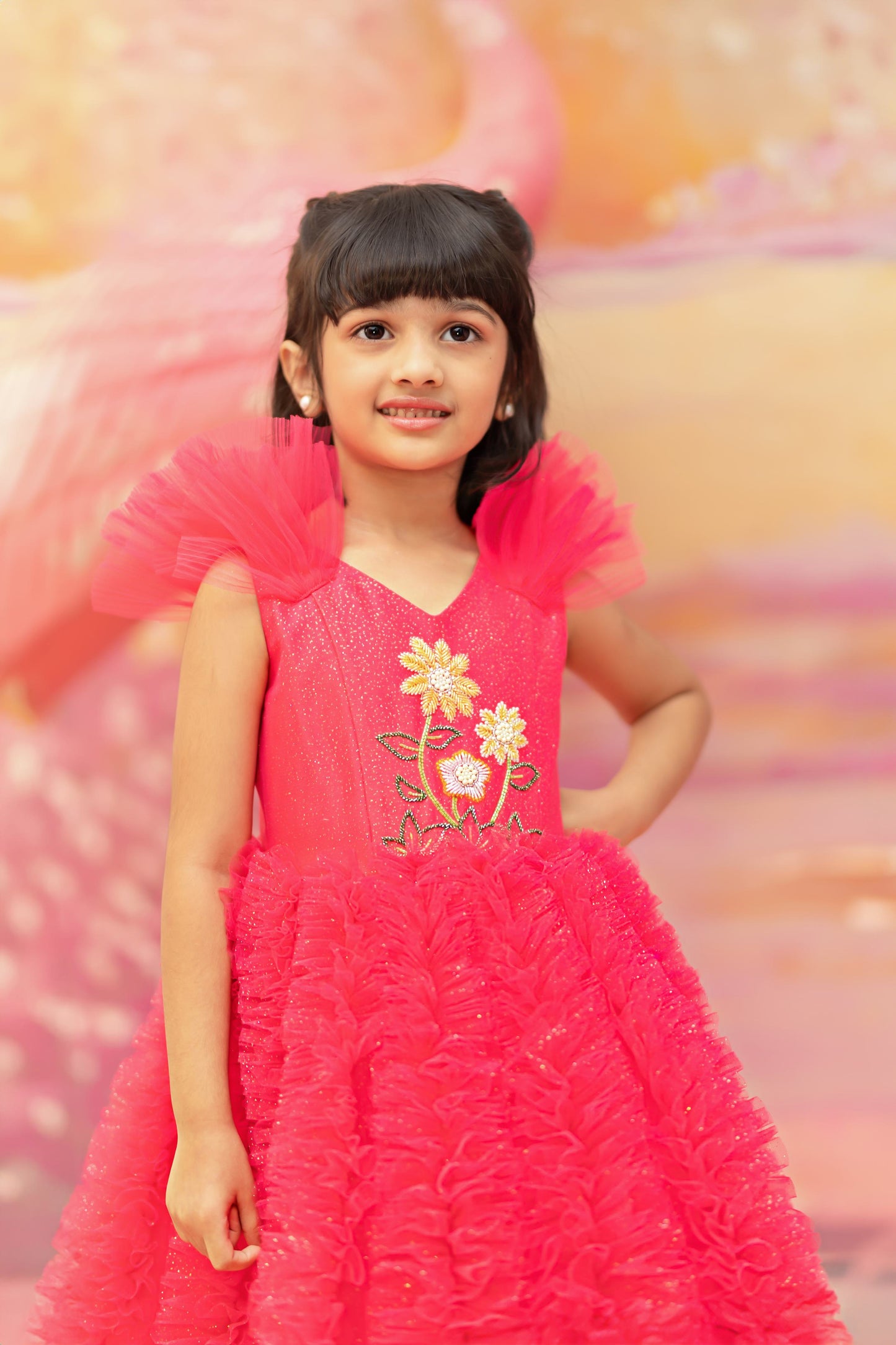 "Rose Rhapsody" - Blush Frill Gown