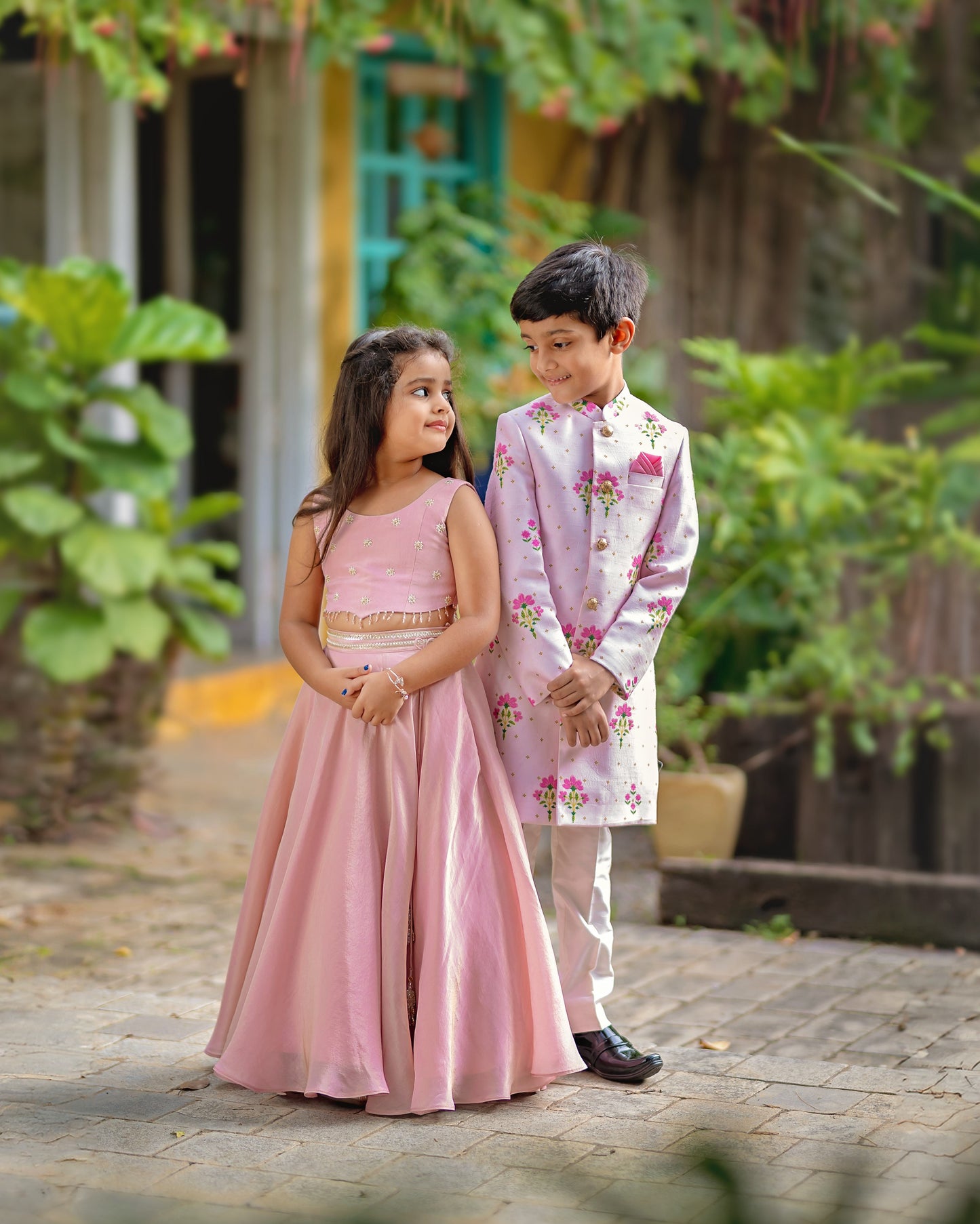 PINK TISSUE LEHNGA WITH TISSUE BLOUSE