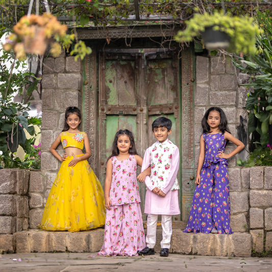 YELLOW FLORAL LEHENGA