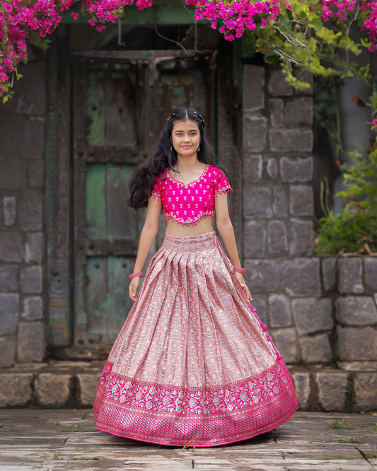 PEACH AND PINK BANARASI