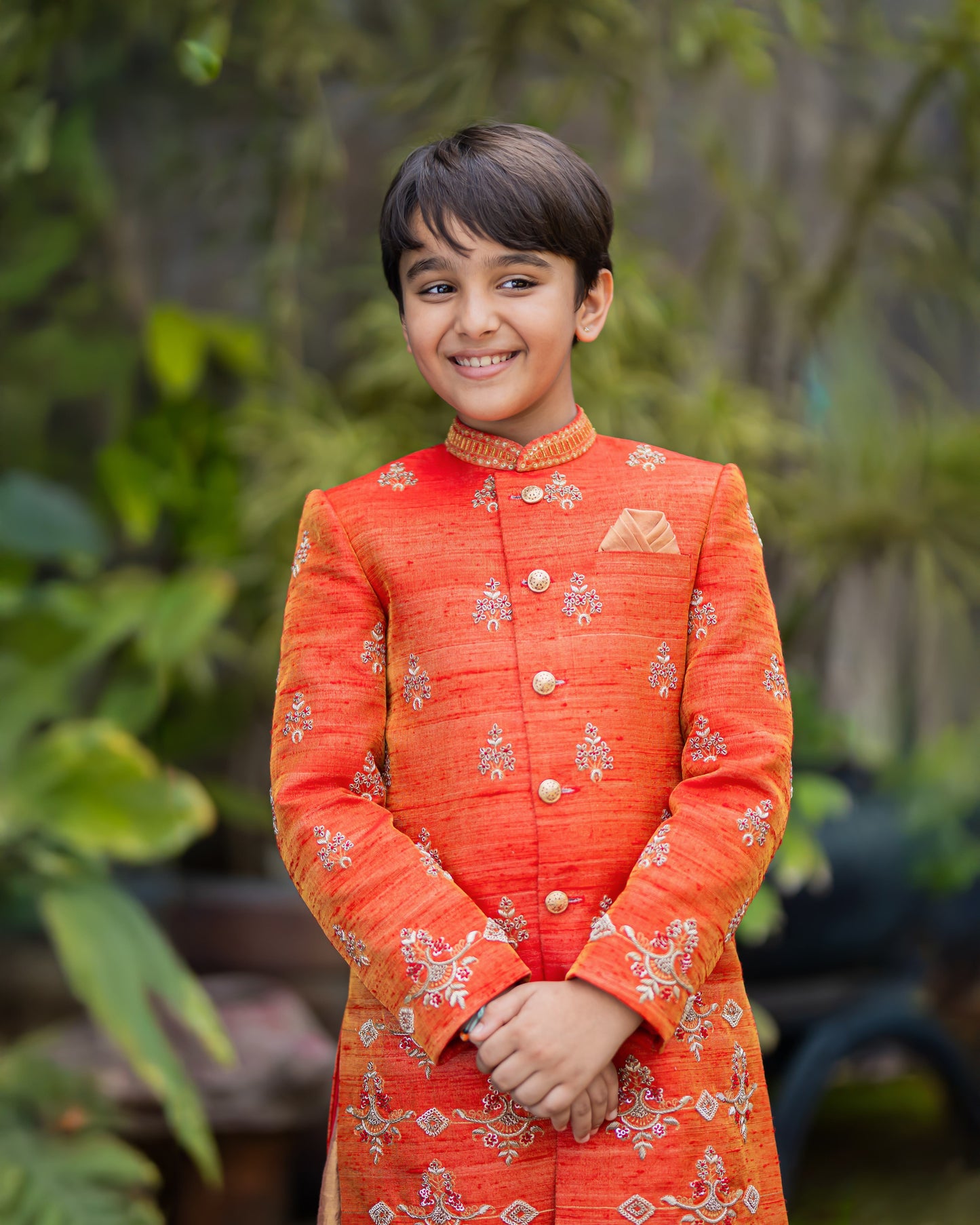 RED JEWELLERY DESIGN SHERWANI