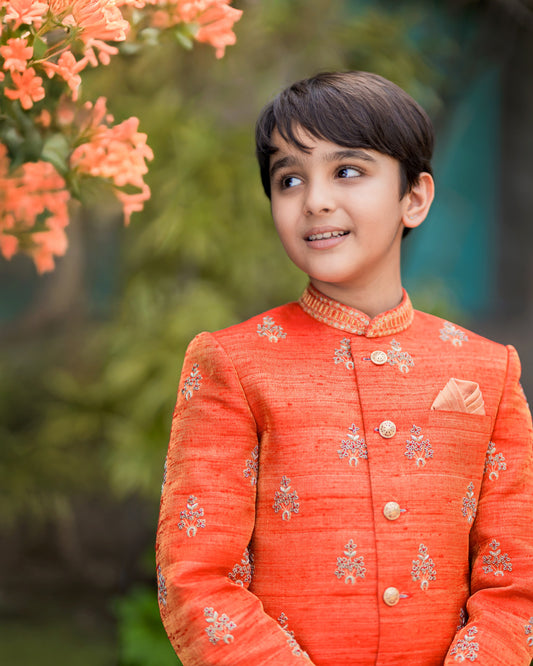 RED JEWELLERY DESIGN SHERWANI