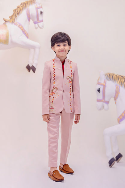 PEACH CAROUSEL BLAZER SET