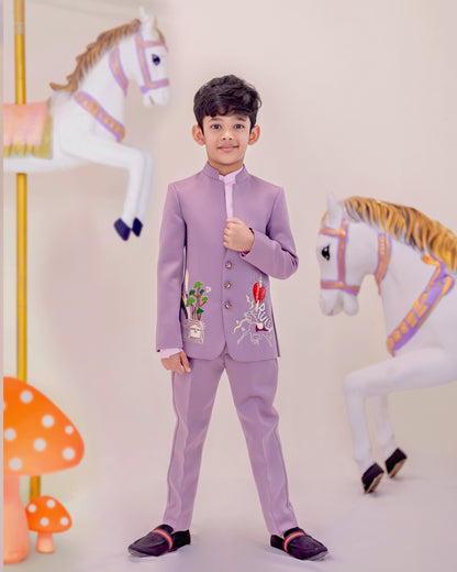 HEART AND RULE MUAVE BLAZER SET