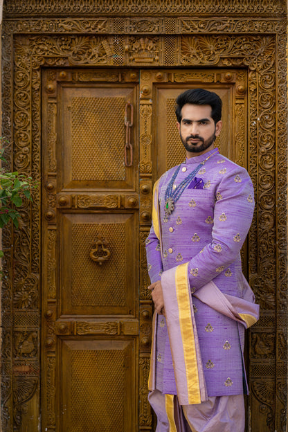 LAVENDER TISSUE SHERWANI