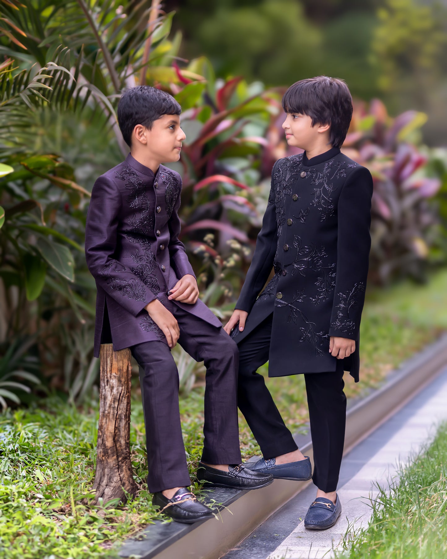 CHARCOAL HORSE SHERWANI